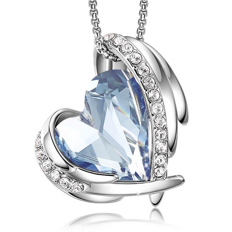 Heart Crystal Angel Wings Halo Necklace - Image 11