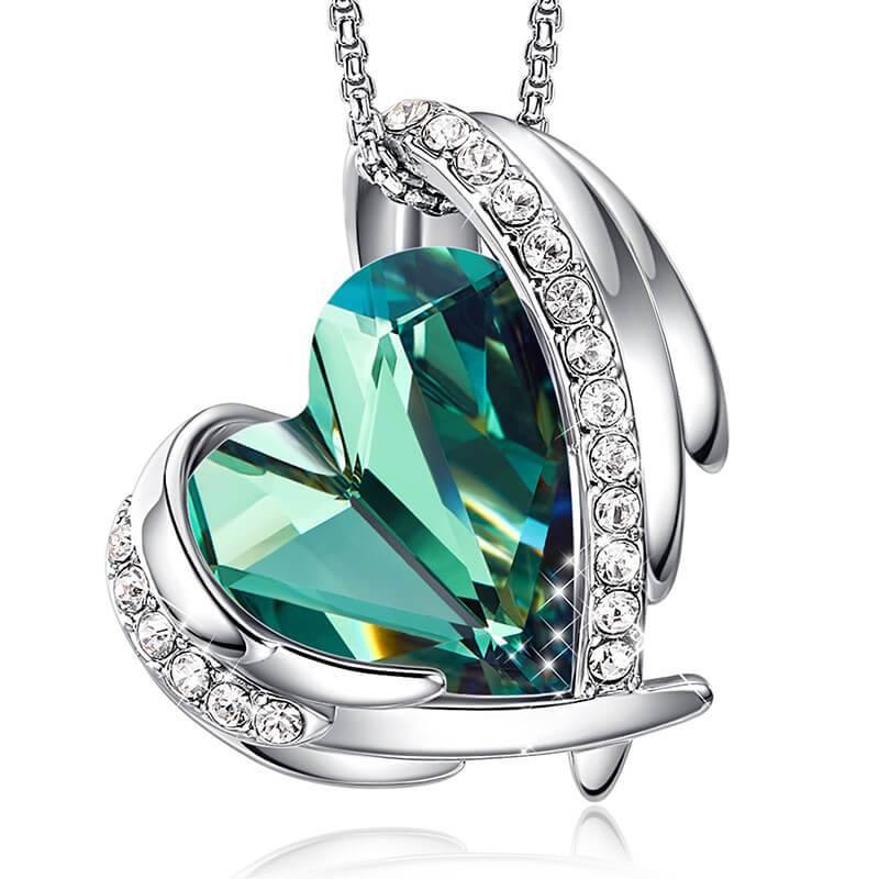 Heart Crystal Angel Wings Halo Necklace - Image 9