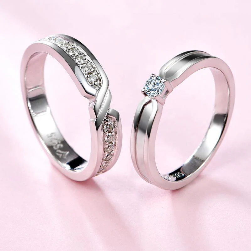 Moissanite Luxury Cross Sterling Silver Wedding Band Ring - Image 6