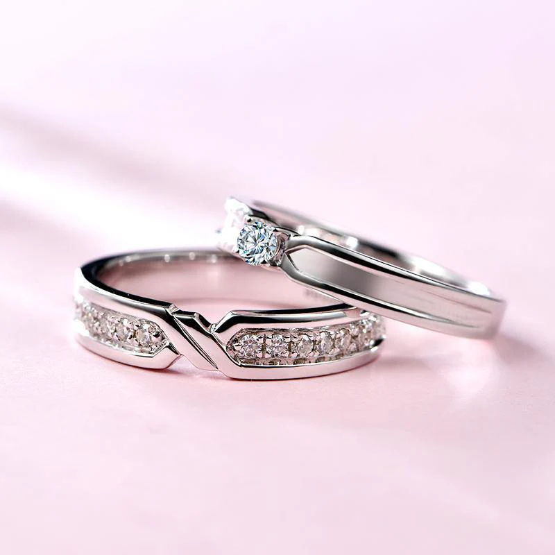 Moissanite Luxury Cross Sterling Silver Wedding Band Ring - Image 7
