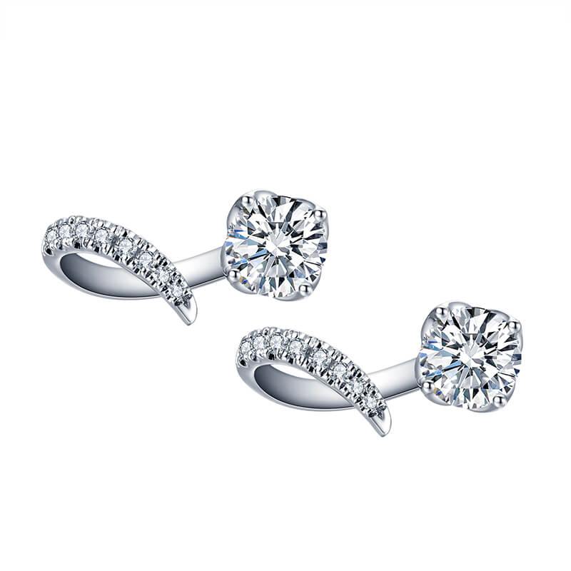 Moissanite Series Luxury Sterling Silver Stud Earrings - Image 7