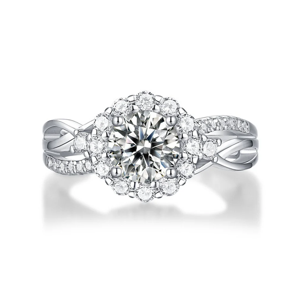 Moissanite Series Sterling Silver Ring For Women ONE SIZE Adjustable - Image 6