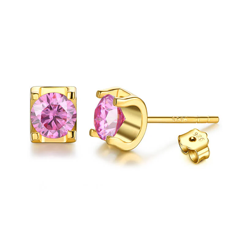 Moissanite Series Sweet Cube Sugar Sterling Silver Stud Earrings - Image 10